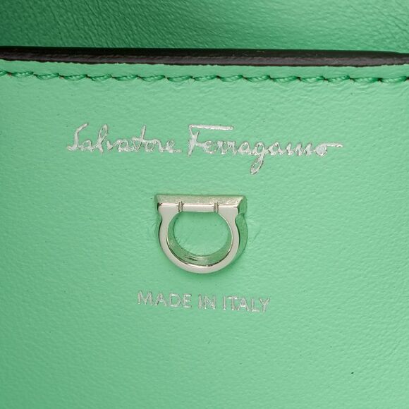 Ferragamo Leather Gancio Trifolio Small Shoulder Bag - Picture 7 of 10